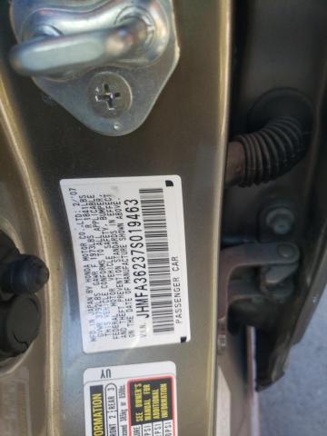 Photo 10 from auction – 2007 HONDA CIVIC HYBR with VIN JHMFA36237S019463