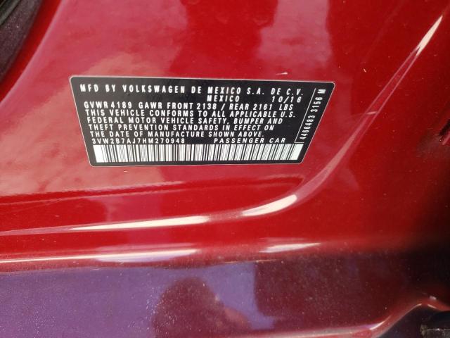 Photo 10 from auction – 2017 VOLKSWAGEN JETTA S with VIN 3VW2B7AJ7HM270948
