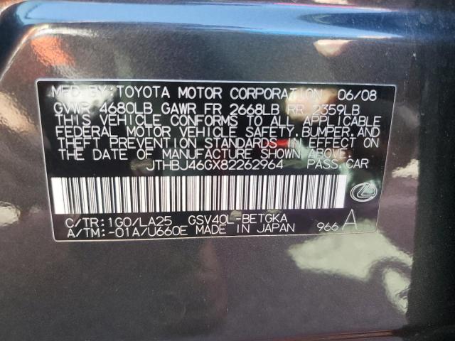 Photo 10 from auction – 2008 LEXUS ES 350 with VIN JTHBJ46GX82262964