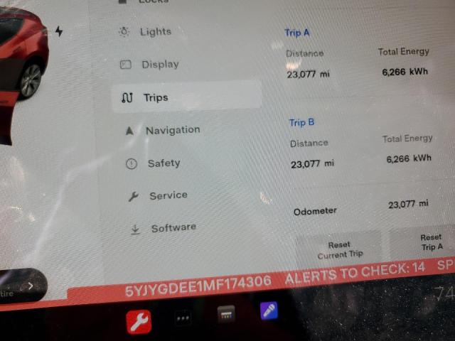 Photo 8 from auction – 2021 TESLA MODEL Y with VIN 5YJYGDEE1MF174306