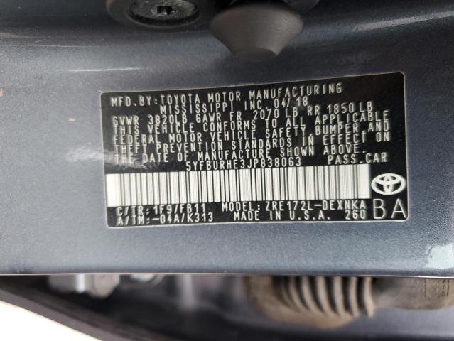 Photo 10 from auction – 2018 TOYOTA COROLLA L/ with VIN 5YFBURHE3JP838063