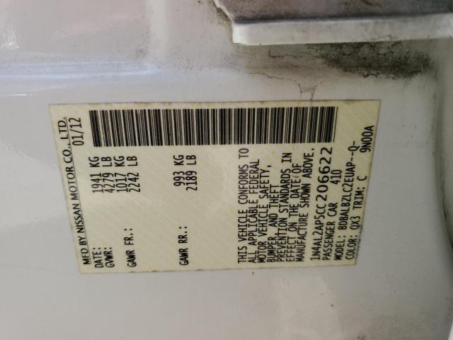 Photo 10 from auction – 2012 NISSAN ALTIMA BAS with VIN 1N4AL2AP5CC206622