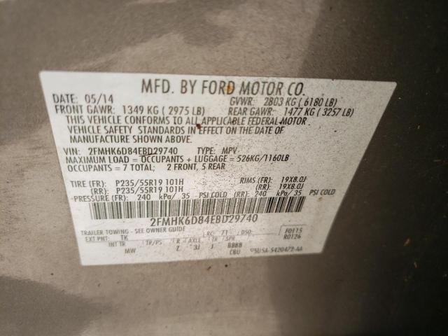 Photo 10 from auction – 2014 FORD FLEX LIMIT with VIN 2FMHK6D84EBD29740