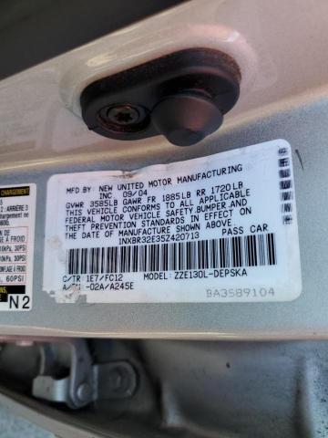 Photo 10 from auction – 2005 TOYOTA COROLLA CE with VIN 1NXBR32E35Z420713