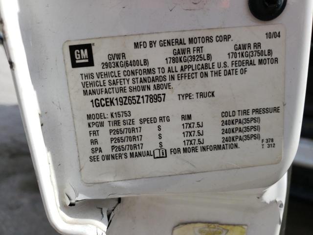 Photo 10 from auction – 2005 CHEVROLET SILVERADO with VIN 1GCEK19Z65Z178957
