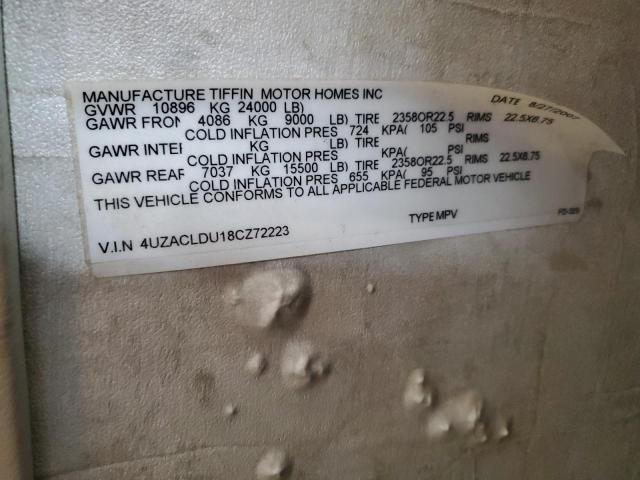 Photo 10 from auction – 2008 FREIGHTLINER CHASSIS M with VIN 4UZACLDU18CZ72223