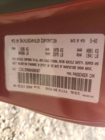 Foto 10 de la subasta – 2002 CHRYSLER SEBRING LX con VIN 1C3EL55R02N280367