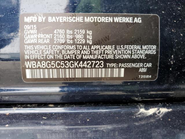 Photo 10 from auction – 2016 BMW 328 XI with VIN WBA8G5C53GK442723