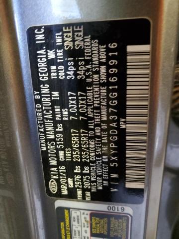 Photo 10 from auction – 2016 KIA SORENTO LX with VIN 5XYPGDA37GG169916
