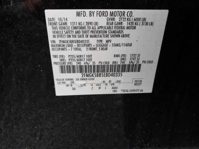 Photo 10 from auction – 2014 FORD FLEX SE with VIN 2FMGK5B85EBD40335