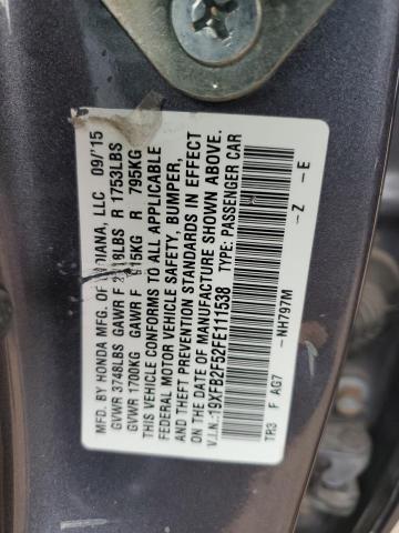 Photo 10 from auction – 2015 HONDA CIVIC LX with VIN 19XFB2F52FE111538