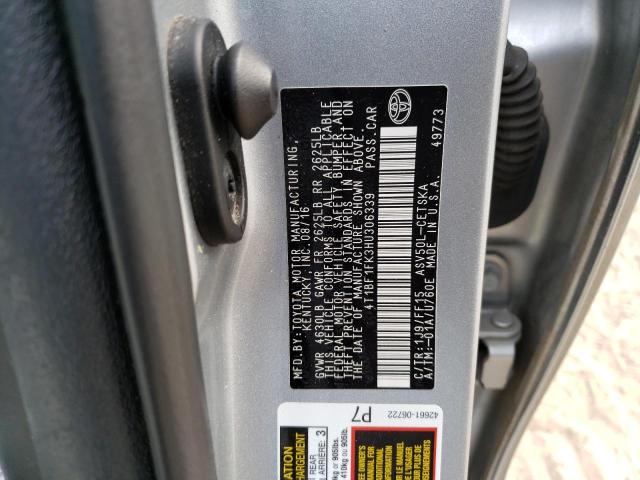 Photo 10 from auction – 2017 TOYOTA CAMRY LE with VIN 4T1BF1FK3HU306339