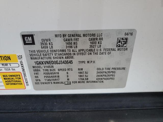 Photo 10 from auction – 2016 GMC ACADIA SLE with VIN 1GKKVNED0GJ343645