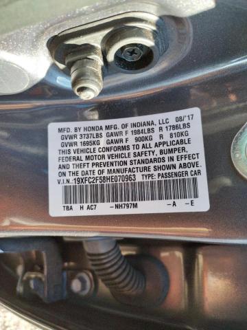 Photo 10 from auction – 2017 HONDA CIVIC LX with VIN 19XFC2F58HE070963