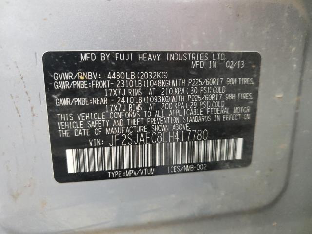 Photo 10 from auction – 2014 SUBARU FORESTER 2 with VIN JF2SJAEC8EH417780