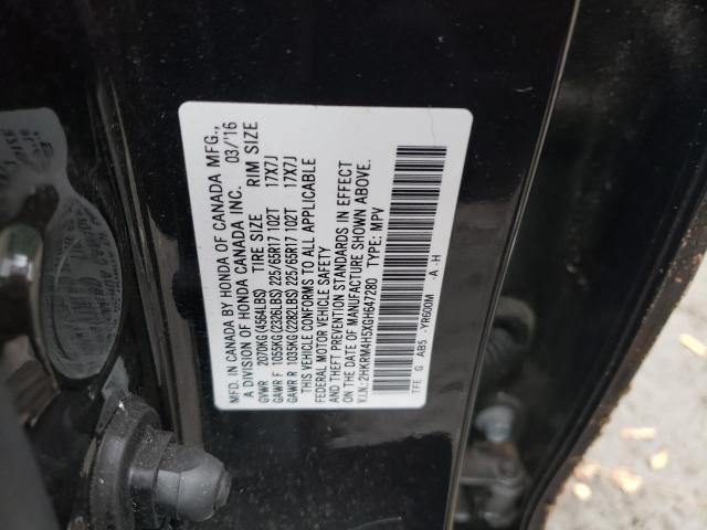 Photo 10 from auction – 2016 HONDA CR-V EX with VIN 2HKRM4H5XGH647280
