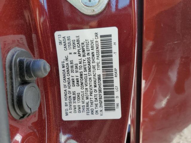 Photo 10 from auction – 2013 HONDA CIVIC LX with VIN 2HGFB2F58DH570866