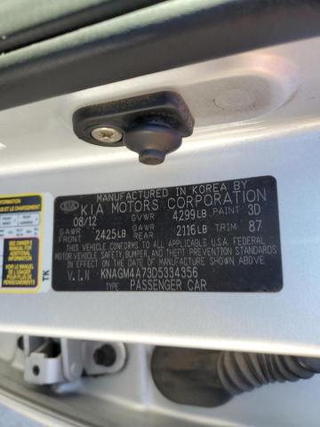 Photo 10 from auction – 2013 KIA OPTIMA LX with VIN KNAGM4A73D5334356