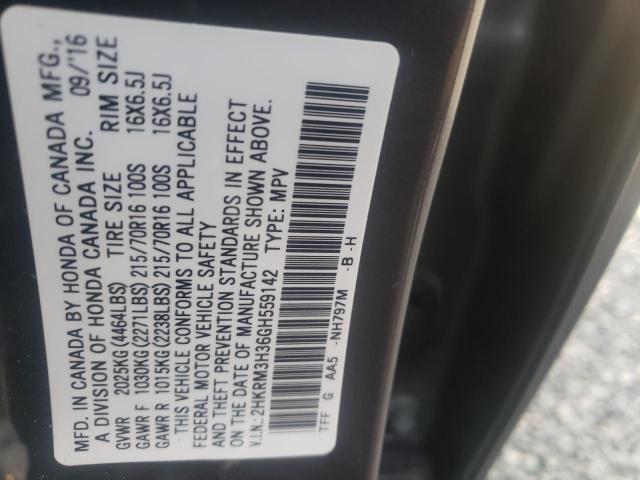 Photo 10 from auction – 2016 HONDA CR-V LX with VIN 2HKRM3H36GH559142