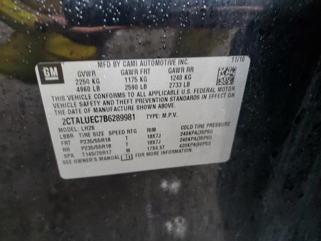 Photo 10 from auction – 2011 GMC TERRAIN SL with VIN 2CTALUEC7B6289981