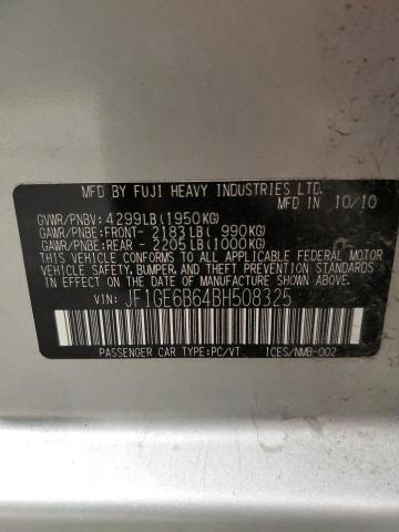 Снимка 10 от търг – 2011 SUBARU IMPREZA 2. с VIN JF1GE6B64BH508325