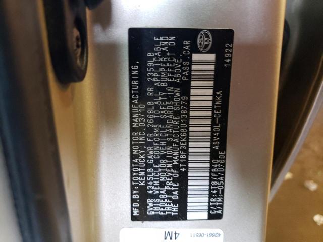صورة رقم 10 من المزاد - 2011 TOYOTA CAMRY BASE مع VIN 4T1BF3EK6BU138779