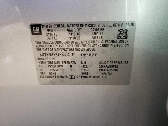 Photo 10 from auction – 2015 CADILLAC SRX with VIN 3GYFNAE37FS594019