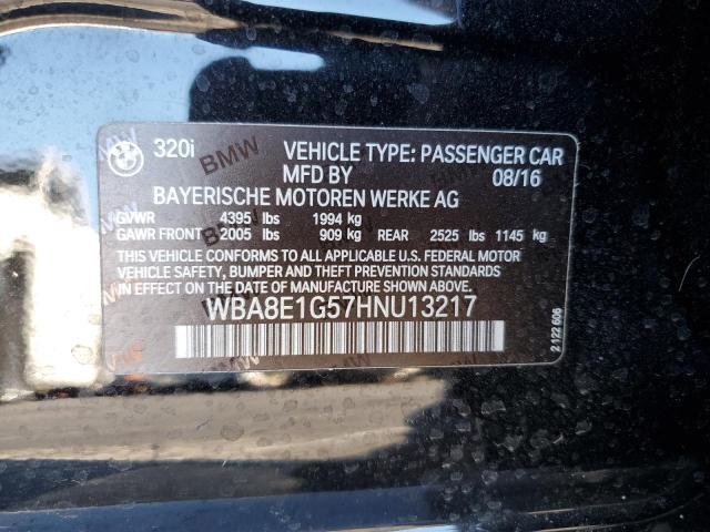 Photo 10 from auction – 2017 BMW 320 I with VIN WBA8E1G57HNU13217