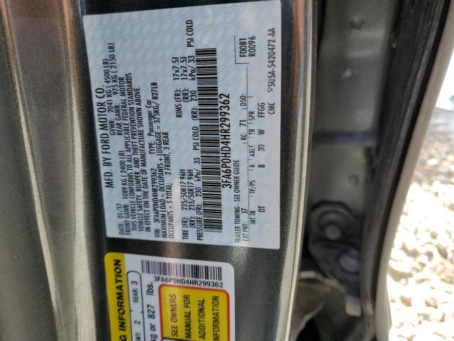 Photo 10 from auction – 2017 FORD FUSION SE with VIN 3FA6P0HD4HR299362