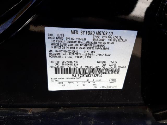 Photo 10 from auction – 2019 FORD ECOSPORT T with VIN MAJ6S3KL6KC252940