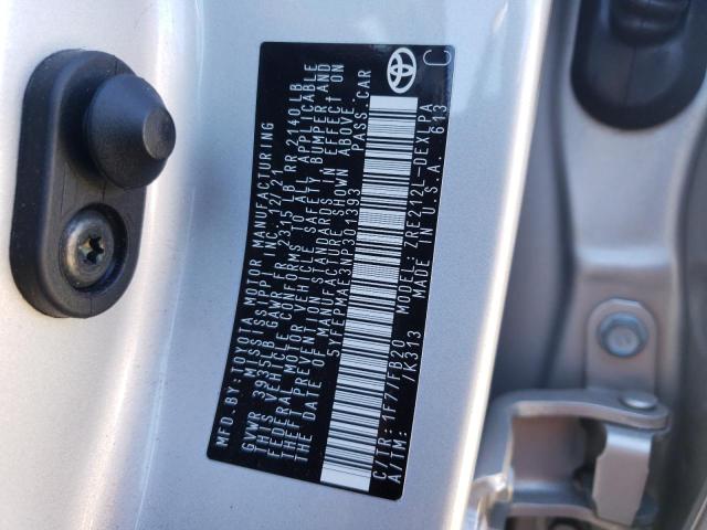 Photo 10 from auction – 2022 TOYOTA COROLLA LE with VIN 5YFEPMAE3NP301393