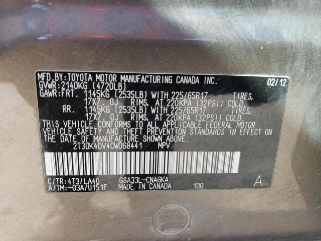 Photo 10 from auction – 2012 TOYOTA RAV4 LIMIT with VIN 2T3DK4DV4CW068441