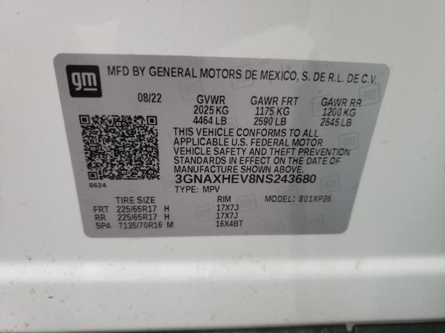 Photo 10 from auction – 2022 CHEVROLET EQUINOX LS with VIN 3GNAXHEV8NS243680