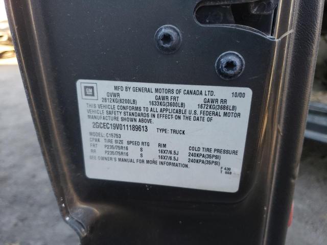 Photo 10 from auction – 2001 CHEVROLET SILVERADO with VIN 2GCEC19V011189613
