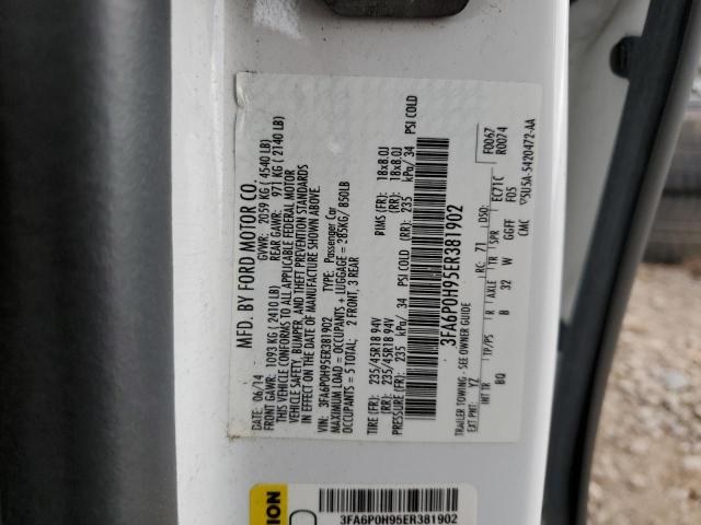 Photo 10 from auction – 2014 FORD FUSION SE with VIN 3FA6P0H95ER381902