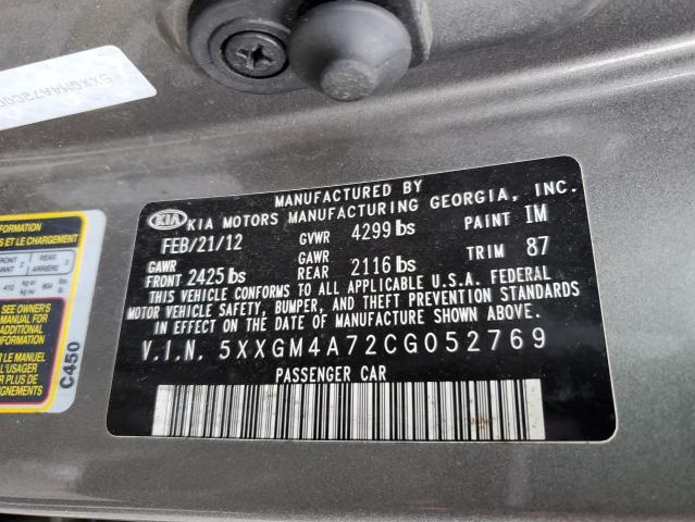 Photo 10 from auction – 2012 KIA OPTIMA LX with VIN 5XXGM4A72CG052769