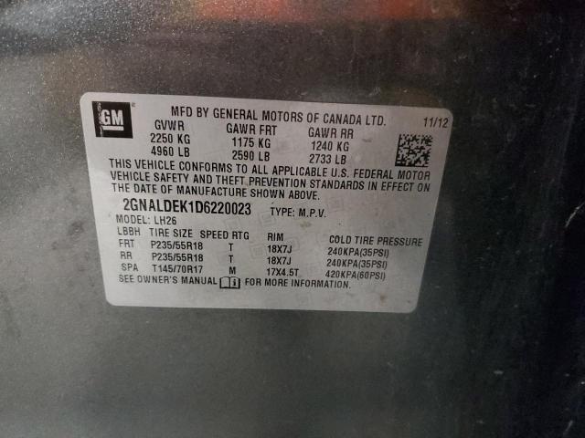 Photo 10 from auction – 2013 CHEVROLET EQUINOX LT with VIN 2GNALDEK1D6220023