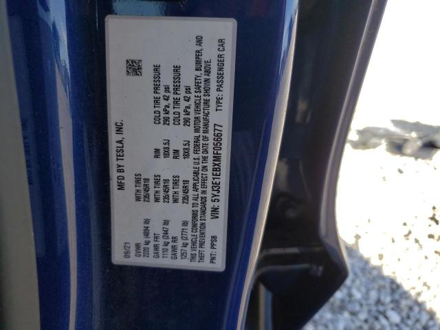Photo 10 from auction – 2021 TESLA MODEL 3 with VIN 5YJ3E1EBXMF056677