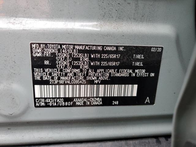 Photo 10 from auction – 2020 TOYOTA RAV4 XLE with VIN 2T3P1RFV4LC095425