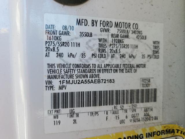 Photo 10 from auction – 2010 FORD EXPEDITION with VIN 1FMJU2A55AEB72183