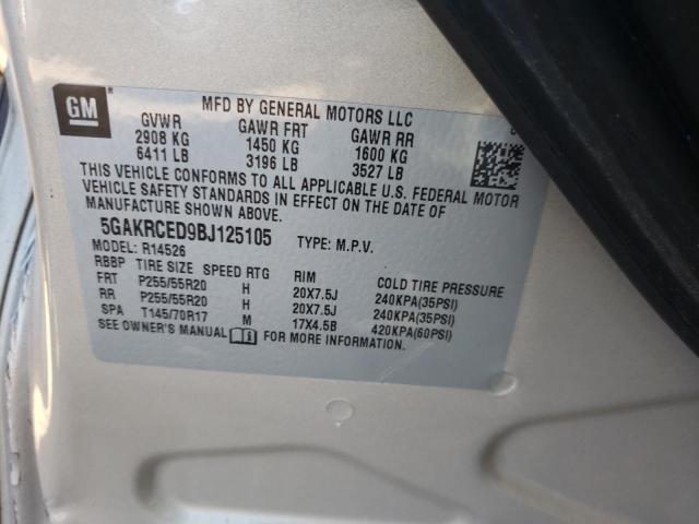 Photo 10 from auction – 2011 BUICK ENCLAVE CX with VIN 5GAKRCED9BJ125105