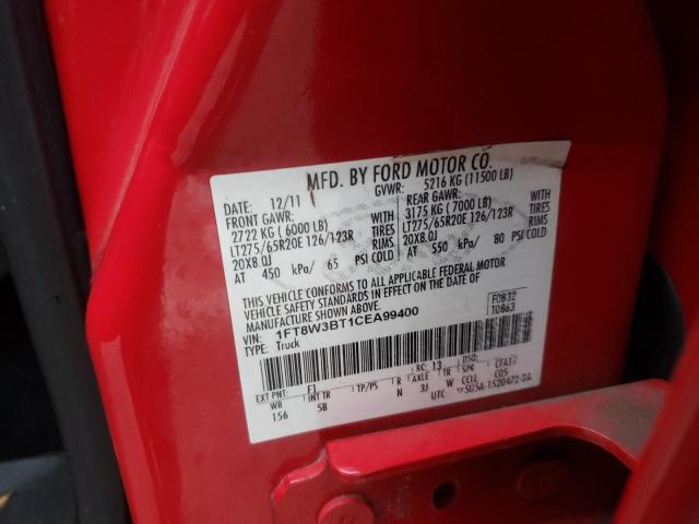 Photo 10 from auction – 2012 FORD F350 SUPER with VIN 1FT8W3BT1CEA99400