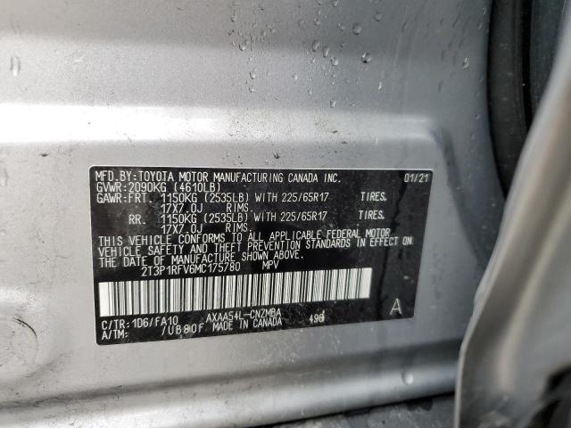 Photo 10 from auction – 2021 TOYOTA RAV4 XLE with VIN 2T3P1RFV6MC175780