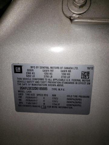 Photo 10 from auction – 2013 GMC TERRAIN SL with VIN 2GKFLSE32D6185685