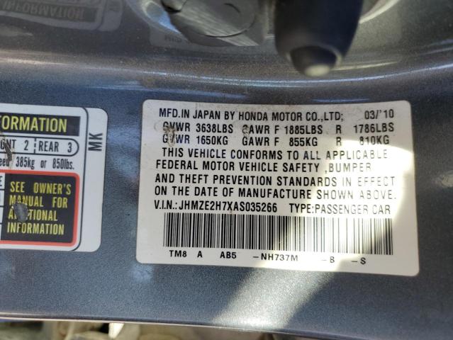 Photo 10 from auction – 2010 HONDA INSIGHT EX with VIN JHMZE2H7XAS035266