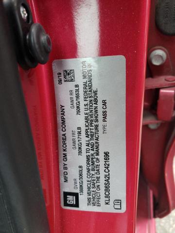 Photo 10 from auction – 2020 CHEVROLET SPARK LS with VIN KL8CB6SA2LC421696