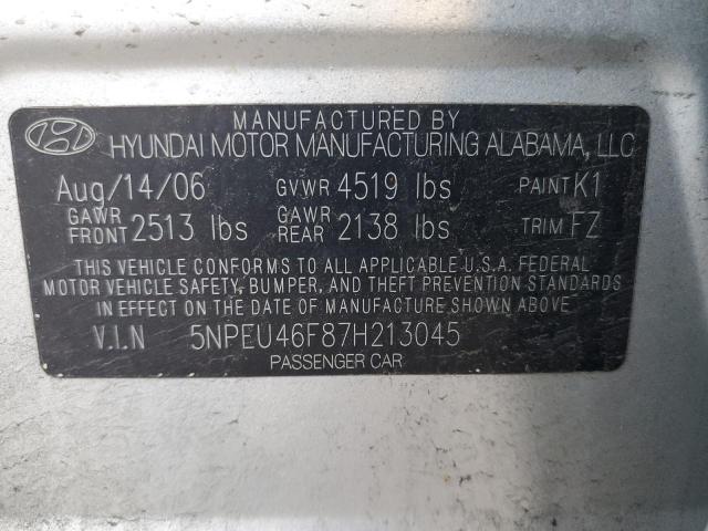 Photo 10 from auction – 2007 HYUNDAI SONATA SE with VIN 5NPEU46F87H213045