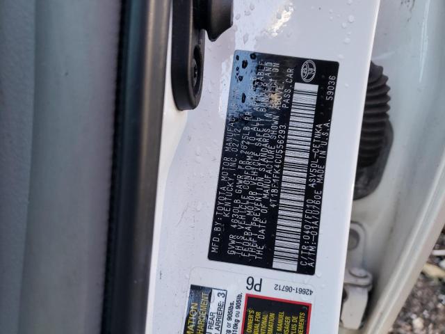 Фото 10 с аукциона – 2012 TOYOTA CAMRY BASE с VIN 4T1BF1FK4CU556293