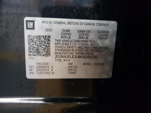 Photo 10 from auction – 2019 CHEVROLET EQUINOX LT with VIN 2GNAXLEX4K6249183