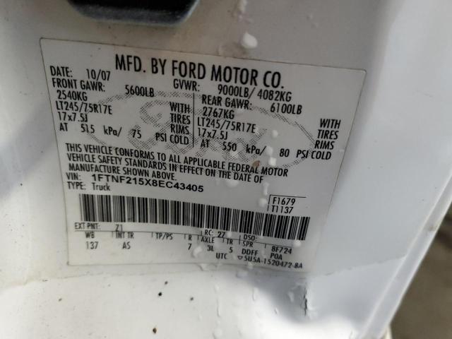 Photo 10 from auction – 2008 FORD F250 SUPER with VIN 1FTNF215X8EC43405